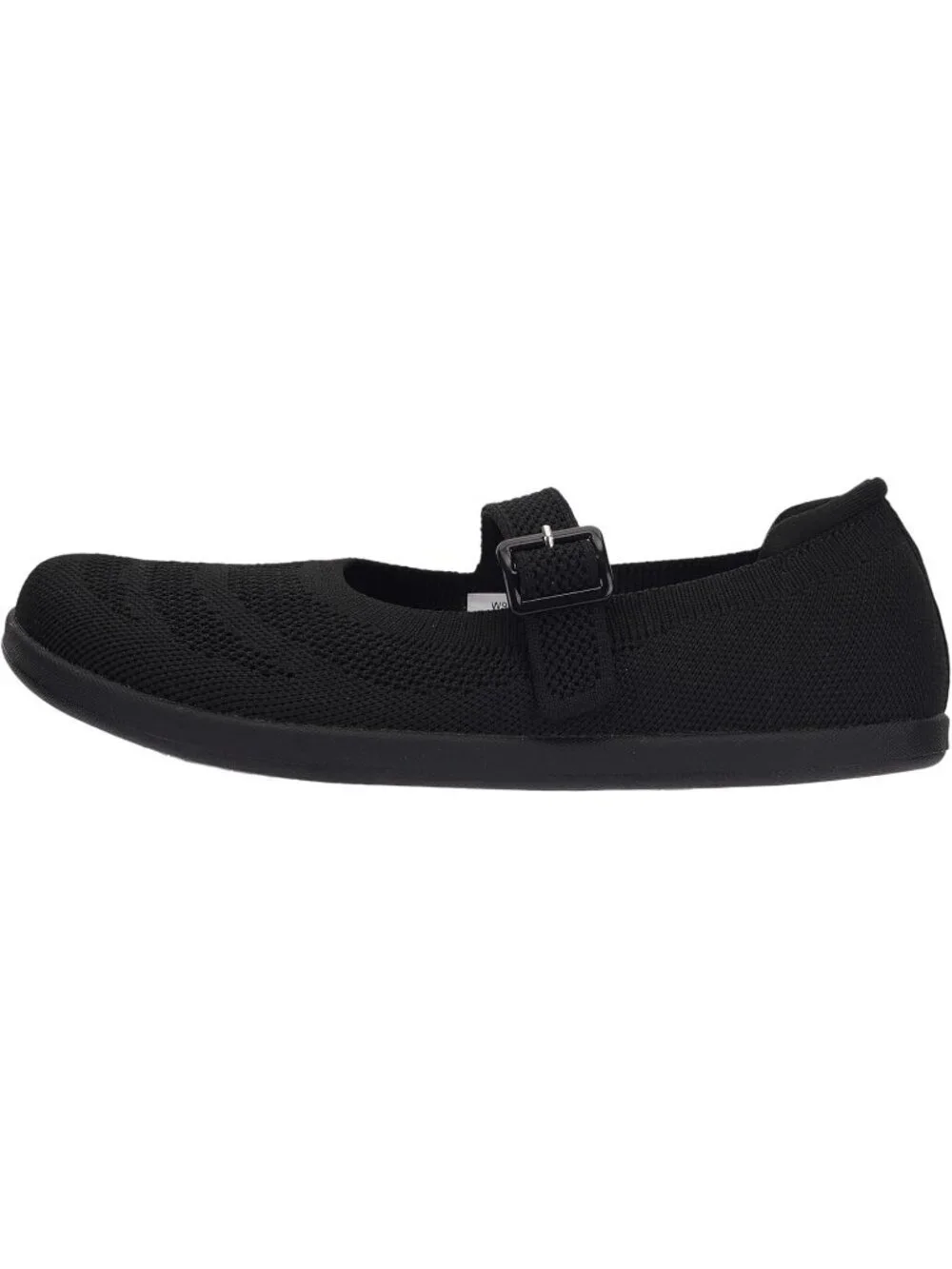 Women's Black Barefoot Mary Jane Flats Knit Adjustable Straps Shoes